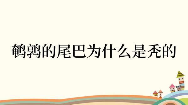 鹌鹑的尾巴为什么是秃的