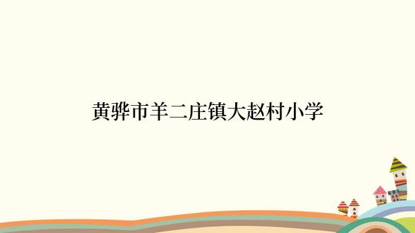 黄骅市羊二庄镇大赵村小学