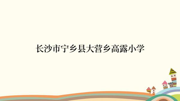 长沙市宁乡县大营乡高露小学