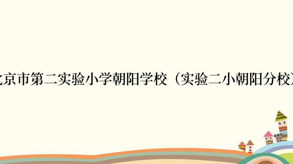 北京市第二实验小学朝阳学校（实验二小朝阳分校）