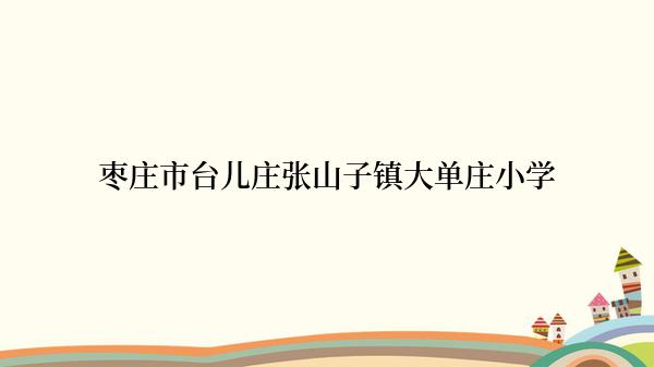 枣庄市台儿庄张山子镇大单庄小学